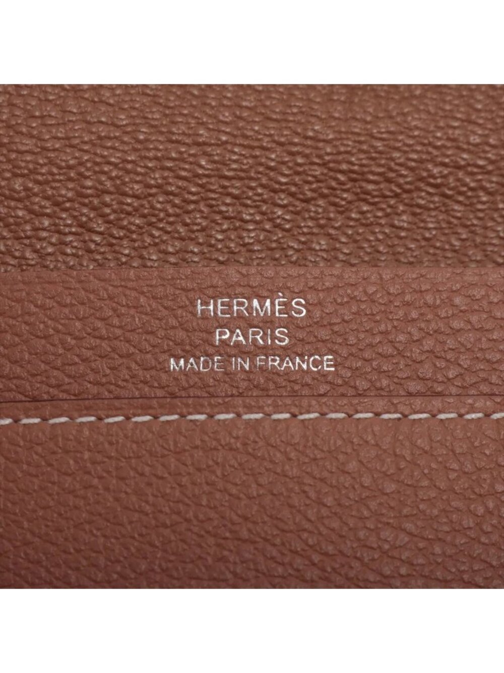 Hermes Leather Card Case Business Holder Bifold Coin Brown - Picture 7 of 7